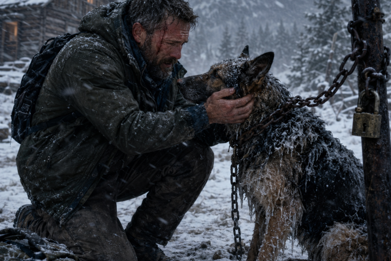 **The SEAL Came Home and Found His Dog Chained in a Blizzard — The One Responsible Left Him Stunned**