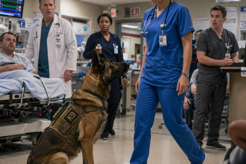 A Military K9 Stormed the ER — Then Sat in Front of One Nurse Like She Was the Target