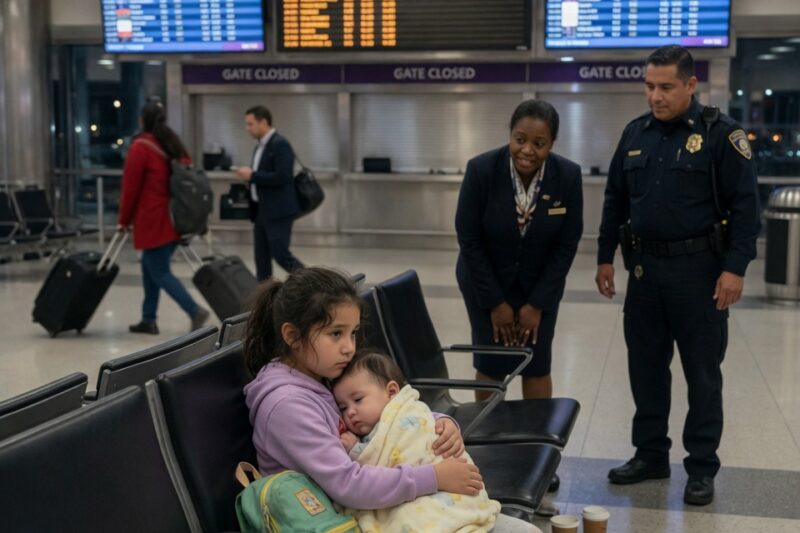THE STEPMOTHER ABANDONED A LITTLE GIRL AND A BABY AT THE AIRPORT—UNTIL A MILLIONAIRE SAW THE DEPARTURE SCREEN