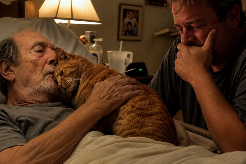 The Old Orange Cat Who Stayed When My Father Had No Words Left