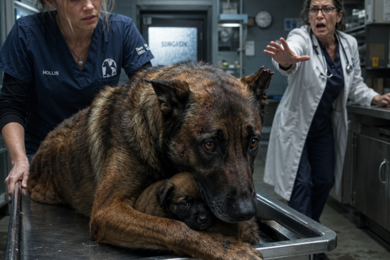 The Dog Gave Her Puppy One Final Hug Before They Put Her Down — Then the Vet Screamed, “Everybody Stop!