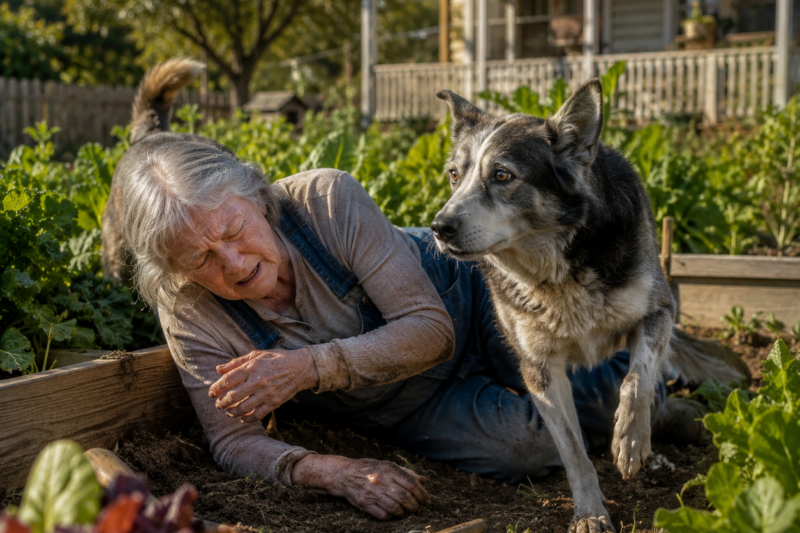 AT 75, I FELL IN MY GARDEN WITH A BROKEN WRIST — AND THE ONLY ONE WHO COULD SAVE ME WAS THE PITBULL EVERYONE HAD JUDGED