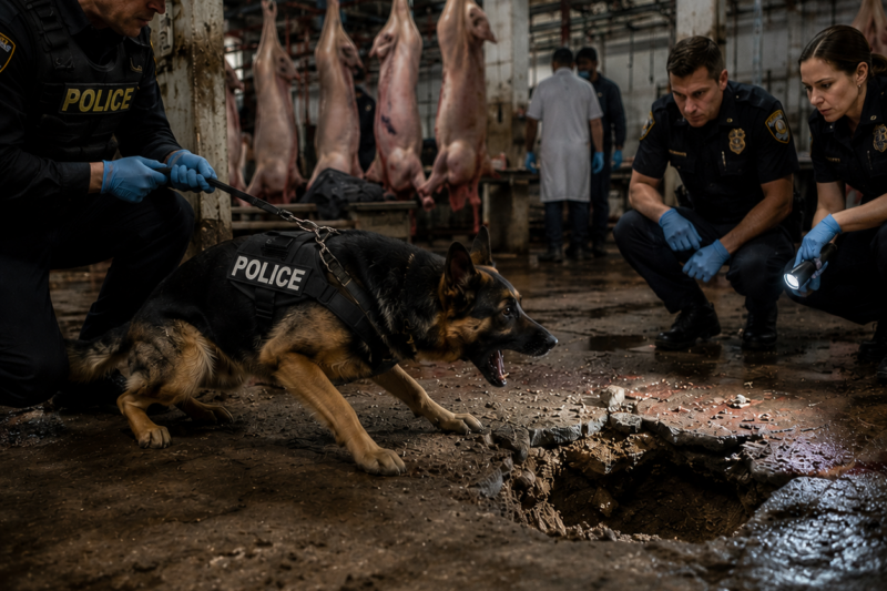 The Police Dog Wouldn’t Stop Barking at the Slaughterhouse Floor—Then Investigators Found What Was Hidden Beneath the Concrete