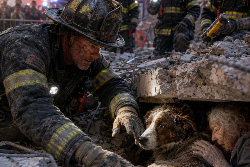 THE FIRST BARK WAS SO WEAK I ALMOST MISSED IT.  THE BUILDING HAD ALREADY COME DOWN.  BUT SOMEONE WAS STILL CALLING FROM UNDER THE CONCRETE