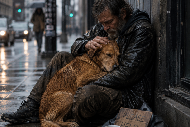 A RICH WOMAN LEFT HER DOG WITH ME ON A SEATTLE SIDEWALK — TWO MONTHS LATER, HE STILL HASN’T LEFT MY SIDE
