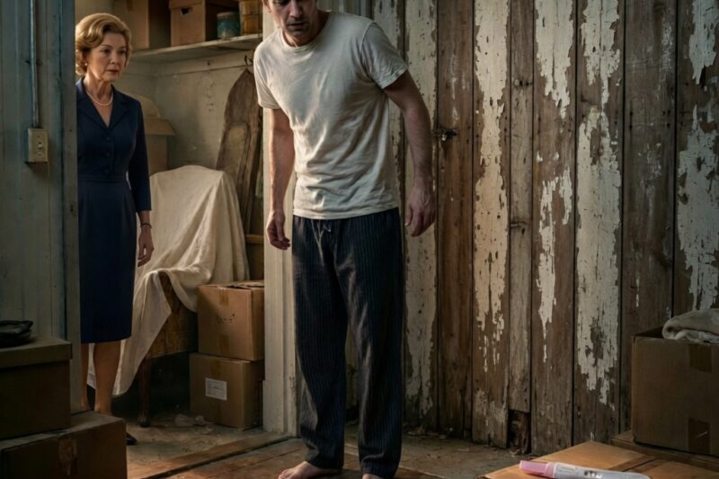 I locked my wife in the storage room because my mother cried and said she had been disrespectful. At dawn, I opened the door expecting to find her apologetic, but what I saw left my legs weak. The room was empty. Her ring was lying on the floor. And on top of an old box was a pregnancy test with my last name written on the back.