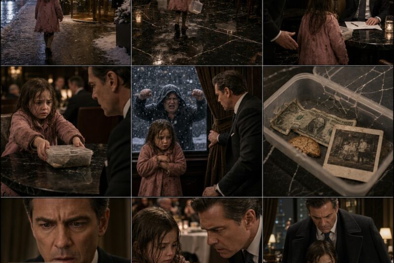 The little girl walked into the richest man’s private restaurant with two wet shoes, two crumpled dollars, and a secret her dead mother had begged her to hide.