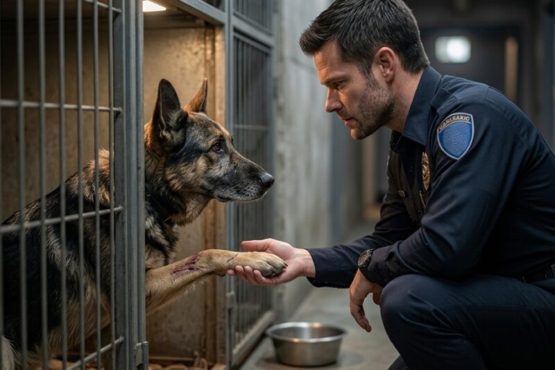 The old K9 had bitten two handlers, shattered a kennel gate, and spent six months growling at anyone who came close.