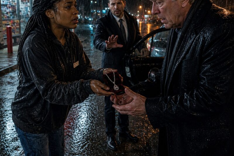 She chased a stranger through the rain at two in the morning with a diamond necklace in her fist.