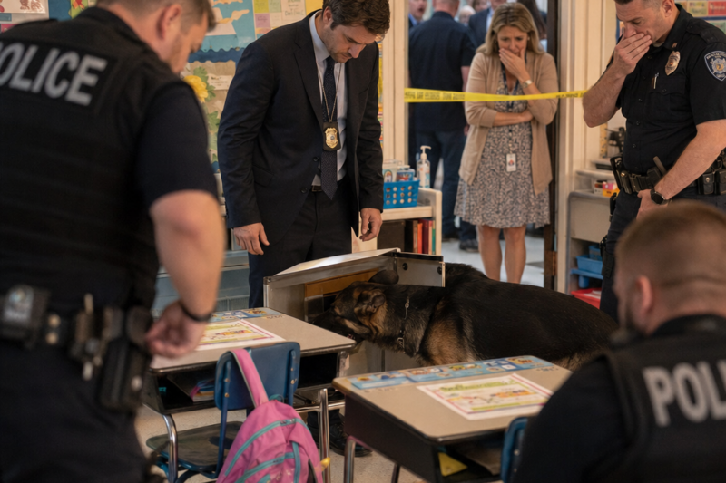 THE SCHOOL BELL RANG LIKE A PROMISE. THE CHILDREN WALKED IN WITH FLOWERS IN THEIR HANDS. BY NOON, THE WHOLE CITY WOULD KNOW THERE WAS A BODY HIDDEN INSIDE A CLASSROOM DESK.