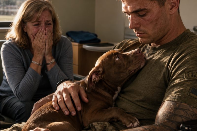 FOR TWO YEARS, THE SOLDIER NEVER SAID A SINGLE WORD. HIS MOTHER DROVE HOURS EVERY SUNDAY JUST TO SIT BESIDE HIS SILENCE. THEN A LITTLE PITBULL PUPPY CLIMBED INTO HIS LAP… AND EVERYTHING IN THE ROOM STOPPED.