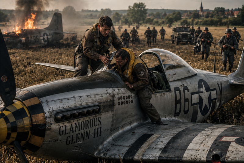 GERMANS WERE CLOSING IN ON A DOWNED AMERICAN ACE — THEN HIS WINGMAN LANDED A ONE-SEAT P-51 BEHIND ENEMY LINES