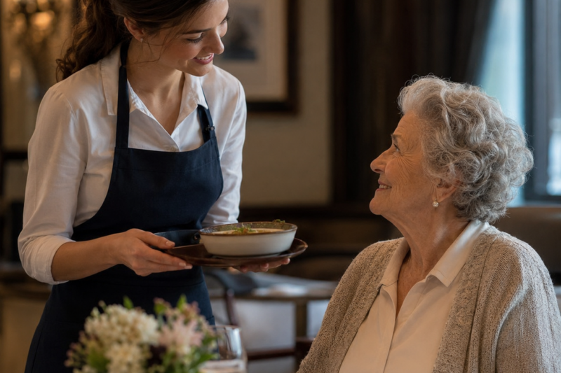 THE OLD WOMAN DID NOT COME INTO THE DINER BECAUSE SHE WAS HUNGRY. SHE CAME TO TEST ONE LAST PIECE OF KINDNESS BEFORE TAKING A SECRET TO HER GRAVE. BUT WHEN THE WAITRESS GAVE HER SOUP FOR FREE, THE OLD WOMAN HANDED OVER A FOLDED PAPER HER MOTHER HAD LEFT BEHIND THE NIGHT SHE VANISHED.