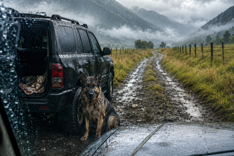 THE DOG HAD BEEN SITTING BESIDE THAT ABANDONED SUV FOR FIVE DAYS WITHOUT LEAVING HIS POST.  I THOUGHT HE WAS WAITING FOR HIS OWNER TO COME BACK.  THEN I OPENED THE REAR DOOR AND REALIZED HE HAD BEEN GUARDING SOMETHING NO ONE WAS SUPPOSED TO FIND.