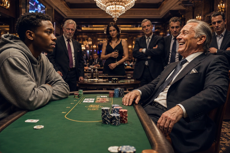 THE BILLIONAIRE MOCKED A CLEANING WOMAN’S SON—THEN THE 10-YEAR-OLD SAT AT HIS POKER TABLE AND TOOK EVERYTHING
