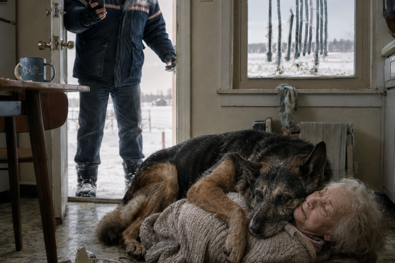 THE MAILBOX HAD BEEN FULL FOR FOUR DAYS, AND THE OLD WOMAN NEVER MISSED HER MORNING WAVE — BUT THEY DIDN’T KNOW HER GERMAN SHEPHERD WASN’T SCRATCHING THE WINDOW TO GET OUT… HE WAS TRYING TO MAKE ONE MAN LOOK INSIDE BEFORE IT WAS TOO LATE
