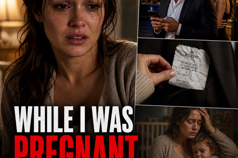My husband said he was working late while I sat at home six months pregnant, caring for our toddler… but the receipt in his suit pocket told a different story.