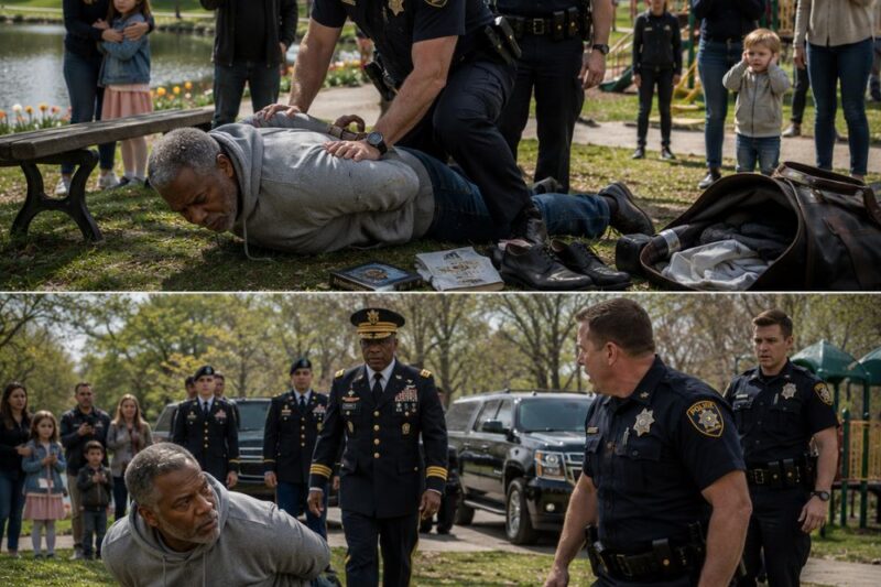 The cops tackled him in front of the playground before he even stood up. They pressed his face into the grass, called him dangerous, and treated the old Black man with the duffel bag like his silence was a crime.