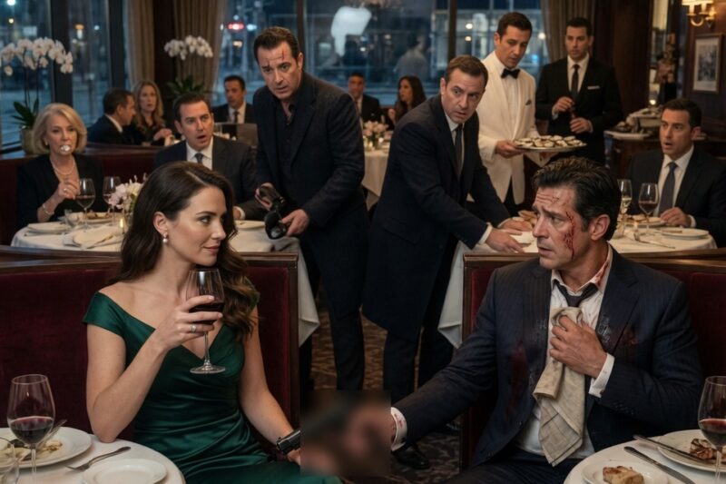 THE BLEEDING MAN SLID INTO GENEVIEVE CALDWELL’S BOOTH BEFORE HER TERRIBLE BLIND DATE COULD FINISH BRAGGING ABOUT THE WINE LIST