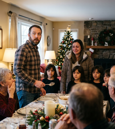 WHEN HE INVITED HIS “CHILDLESS” EX-WIFE TO CHRISTMAS DINNER, HE EXPECTED HER TO COME ALONE — BUT SHE WALKED IN WITH FOUR SEVEN-YEAR-OLDS WHO HAD HIS EYES