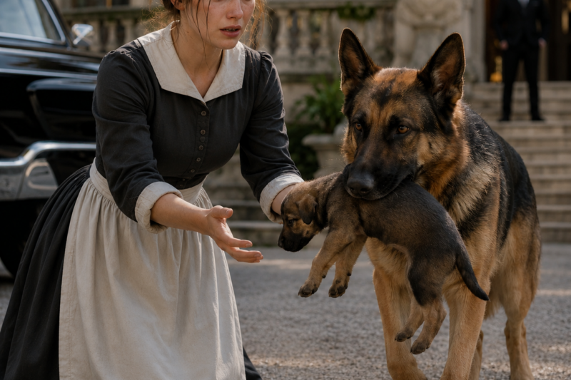 The Mafia Boss’s Dog Brought a Lifeless Puppy to the Poor Maid — What Her Hands Did Terrified Him