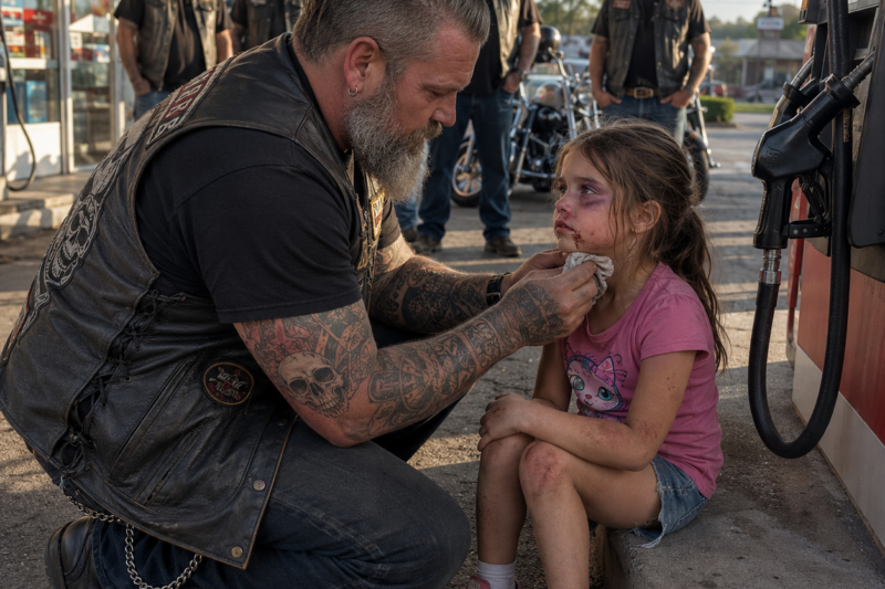 ‘WHO DID THIS TO YOU?’ BIKER ASKED — ‘IT’S MY DAD, SIR.’ WHAT HAPPENED NEXT WILL SHOCK YOU