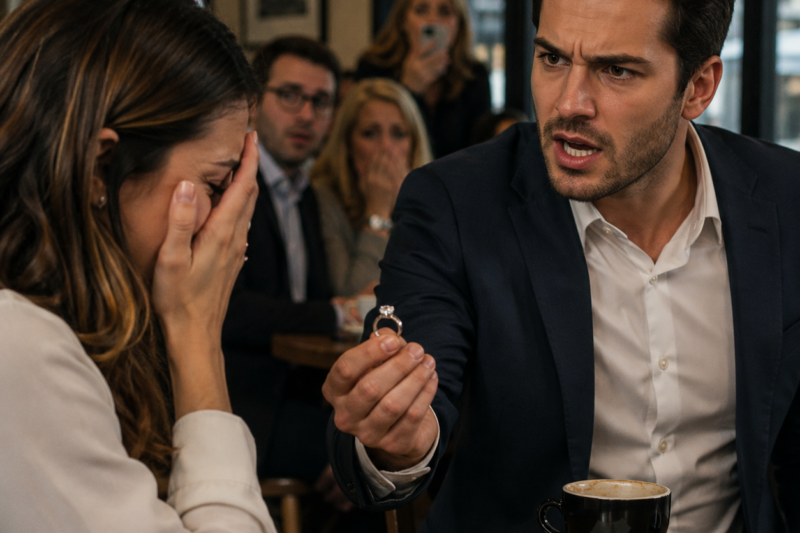 HE ENDED OUR ENGAGEMENT IN A CROWDED CAFE LIKE HE WAS CANCELING A DINNER RESERVATION. THEN HE ASKED FOR THE RING BACK. BUT HE HAD NO IDEA THE WOMAN HE THREW AWAY WOULD SOON BE STANDING IN THE ROOM THAT COULD DESTROY HIM.