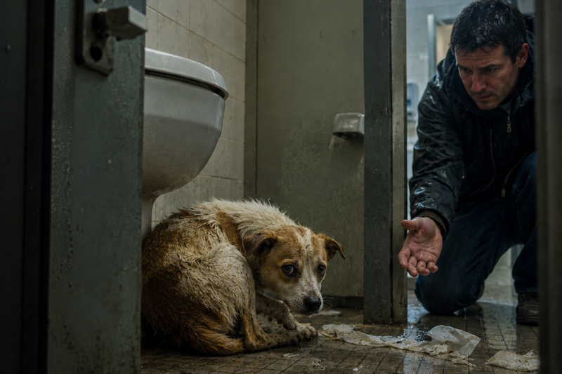 HE WAS CURLED UP INSIDE A PUBLIC TOILET, SHAKING ON THE COLD FLOOR LIKE HE BELIEVED EVEN RESCUE COULD TURN INTO P@IN.