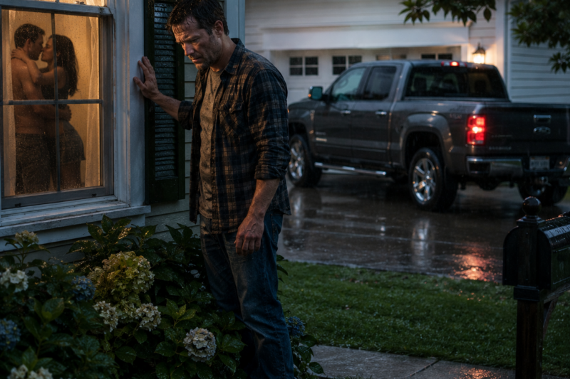 I CAME HOME EARLY AND FOUND A STRANGE GRAY PICKUP BLOCKING MY DRIVEWAY LIKE IT BELONGED THERE. MY WIFE’S LAUGHTER WAS COMING FROM OUR BEDROOM WINDOW, SOFT AND BREATHLESS, THE KIND OF LAUGHTER SHE HADN’T GIVEN ME IN YEARS. I DIDN’T KNOCK, I DIDN’T SCREAM, AND I DIDN’T LET HER KNOW I HAD SEEN EVERYTHING.
