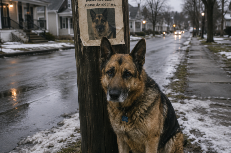 THE MISSING DOG POSTER HAD FADED FOR EIGHT MONTHS, AND THE PHONE NUMBER NO LONGER WORKED — BUT THEY DIDN’T KNOW KAISER WAS LYING BENEATH HIS OWN FACE, WAITING FOR THE ONE CALL THAT COULD BRING AN OLD MAN BACK TO HIMSELF