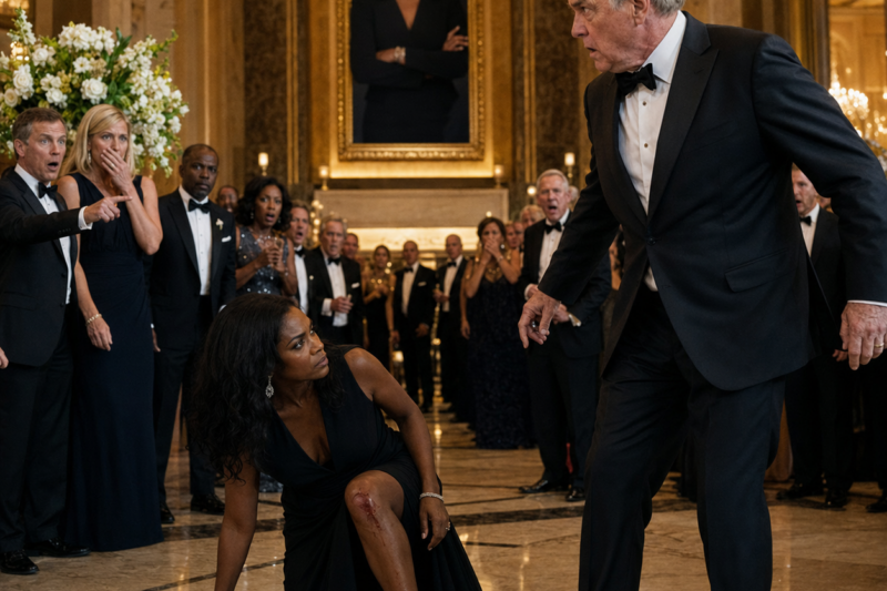 BILLIONAIRE SHOVED A BLACK WOMAN AT A GALA — THEN HE SAW HER PORTRAIT HANGING IN THE LOBBY BEHIND HIM