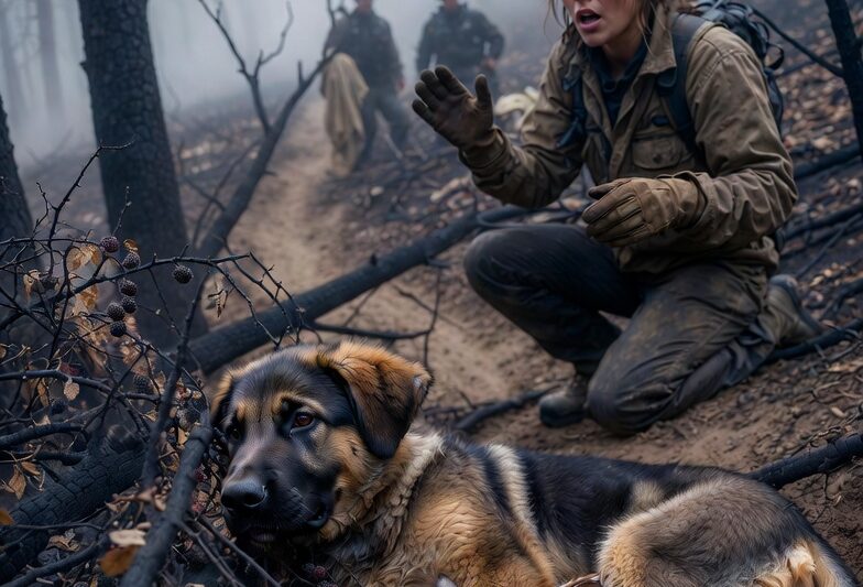A Wounded German Shepherd Puppy Shielded a Dying Fawn in a Burned Forest—Then Rescuers Uncovered the Place He Escaped From