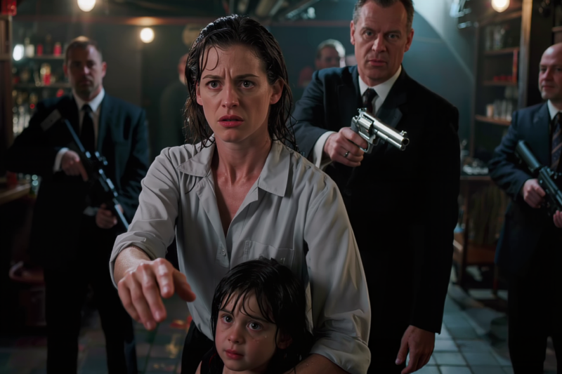 THE WAITRESS HAD JUST SAVED THE MAFIA BOSS’S LITTLE GIRL FROM GNFIRE—BUT WHEN HE FOUND THEM HIDING IN THE WINE CELLAR, HE POINTED A GN AT HER HEAD.