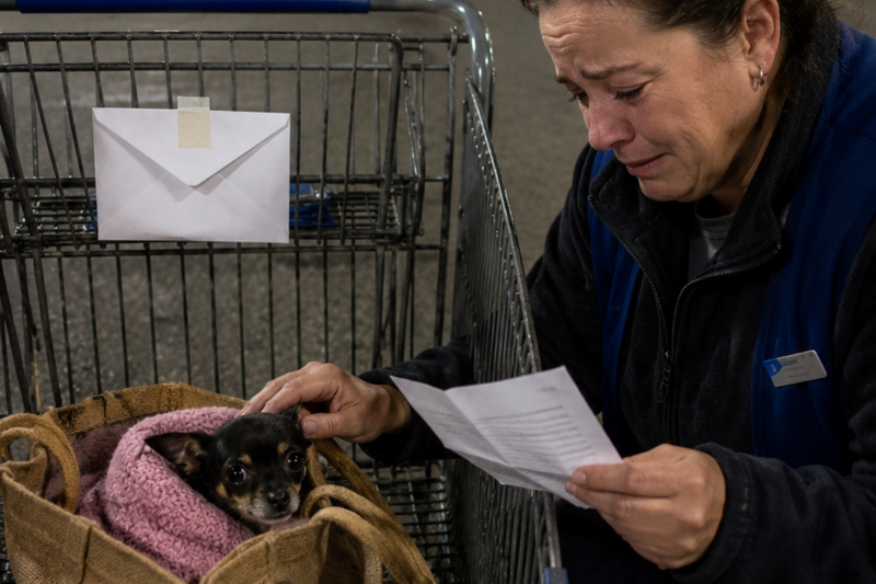 The cart was alone in the dark.  The envelope was taped where a child should sit.  And inside the burlap bag, Marmalade was shaking.