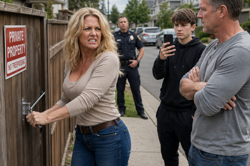 PART2: HOA KAREN’S SON CALLED 911 BECAUSE I LOCKED MY OWN GATE—THEN THE POLICE EXPOSED HER WHOLE FAKE EASEMENT SCHEME
