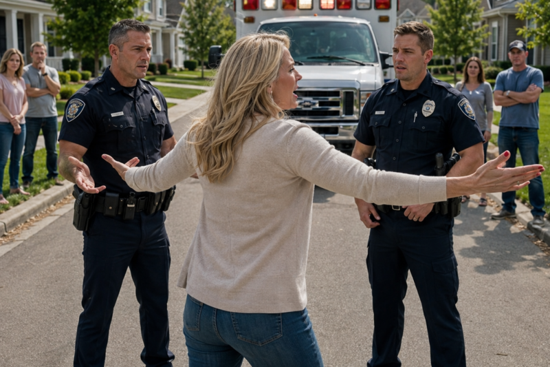 PART2: HOA KAREN BLOCKED THE AMBULANCE IN MY DRIVEWAY—THEN THE POLICE CUFFED HER IN FRONT OF THE WHOLE NEIGHBORHOOD