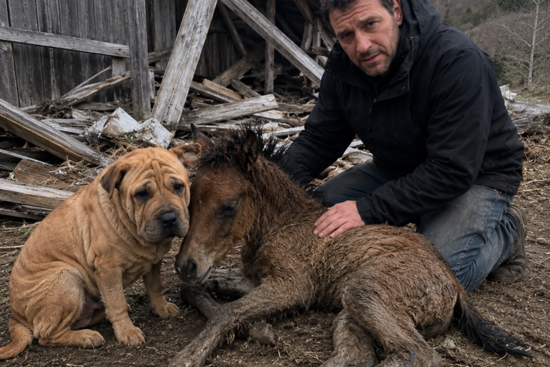 Our Shar-Pei Disappeared in the Mountains—Seven Days Later, We Found Him Protecting an Abandoned Foal