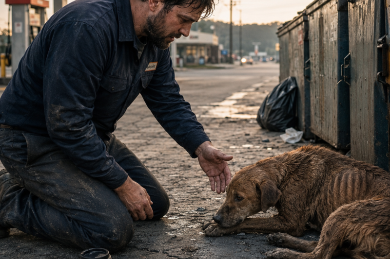 On My Fourth Day at a Gas Station, I Found a Dog Behind the Dumpster Fighting Cancer Alone