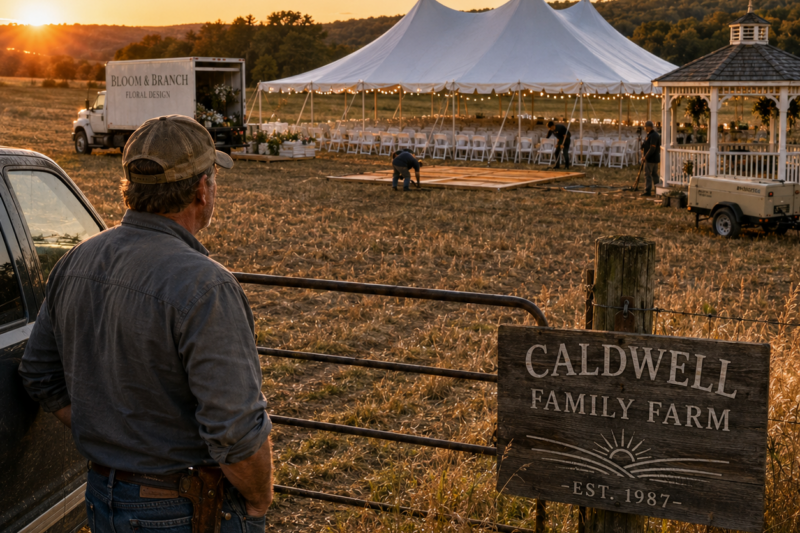 HOA KAREN STOLE MY WIFE’S FIELD FOR HER DAUGHTER’S WEDDING—SO I FOLLOWED MY FARM SCHEDULE AND SPRAYED IT WITH 2,000 GALLONS OF MANURE
