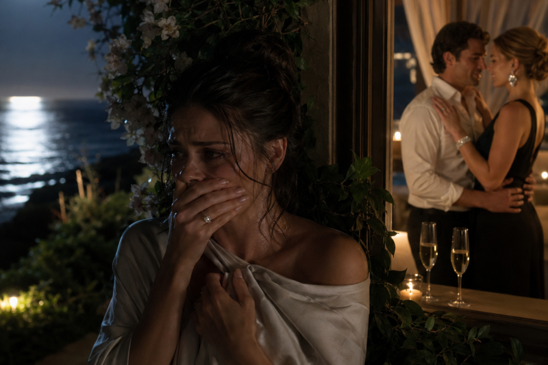 SHE WAS SENT AWAY ON HER HONEYMOON. SHE CAME BACK TOO EARLY. AND THE WOMAN ON THE TERRACE WAS WEARING HER DIAMONDS.