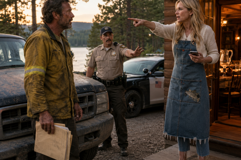 I CAME HOME FROM FIGHTING WILDFIRES AND FOUND AN HOA KAREN WEARING MY AUNT’S APRON — THEN SHE CALLED THE COPS ON ME INSIDE MY OWN LODGE