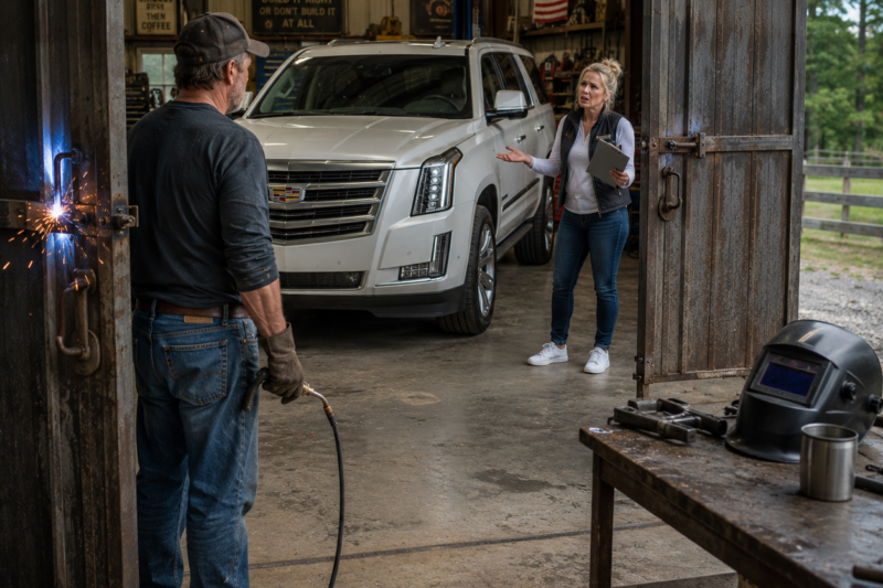 HOA KAREN PARKED INSIDE MY WORKSHOP—SO I WELDED THE DOORS SHUT AND WENT FISHING