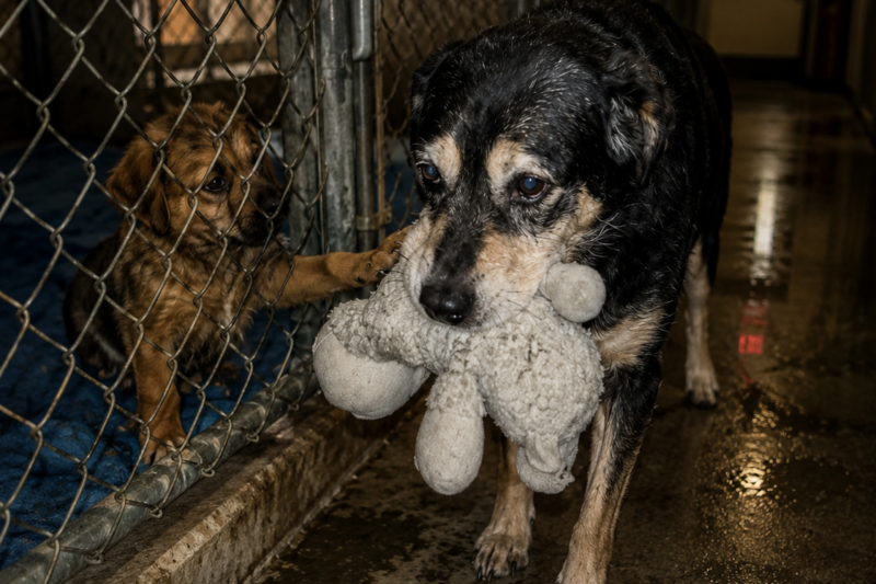 ROSIE SPENT TEN YEARS WATCHING PUPPIES LEAVE.  AFTER SHE WAS GONE, WE FOUND HER SECRET.  THEN THE CAMERAS SHOWED US WHY THEY HAD STOPPED CRYING.