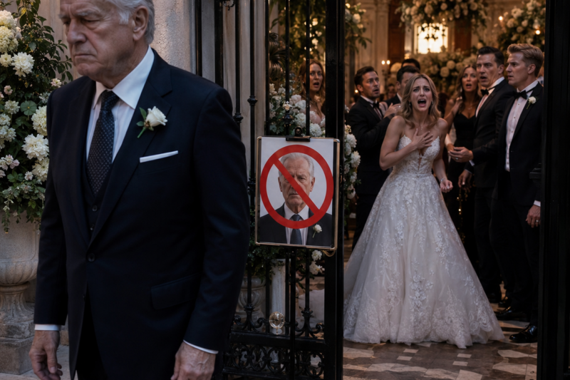 ON THE DAY OF MY DAUGHTER’S WEDDING, I FOUND MY PHOTO AT THE GATE WITH A SIGN: “DO NOT LET HIM IN.” I TURNED AND LEFT IN SILENCE. FOUR HOURS LATER, SHE REALIZED HER WEDDING HAD ENDED WHEN I WENT HOME