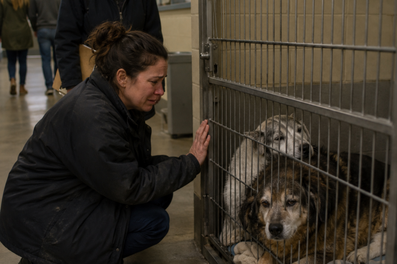 THE BLIND SENIOR DOG NO ONE WANTED — AND THE BEST FRIEND WHO REFUSED TO LET HIM BE ALONE  THEY WERE LEFT BEHIND WITHOUT A GOODBYE. ONE OF THEM COULD BARELY SEE. THE OTHER USED HIS OWN ACHING BODY TO BECOME HIS HOME.