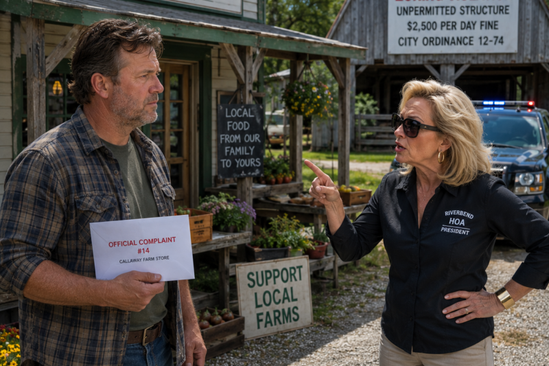 HOA KAREN FILED 14 COMPLAINTS AGAINST MY FAMILY FARM STORE—THEN HER OWN ILLEGAL BARN BROUGHT HER DOWN
