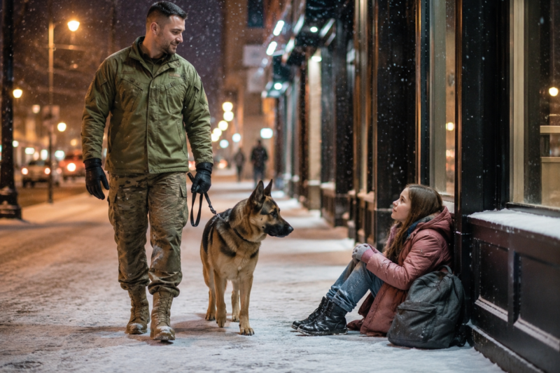 PART2: A U.S. MARINE IGNORED THE HOMELESS GIRL — UNTIL HIS K9 STOPPED AND HE REALIZED SHE WAS HIS DAUGHTER