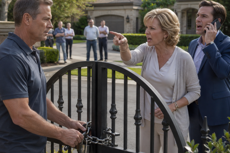 PART2: HOA KAREN’S SON CALLED 911 BECAUSE I LOCKED MY OWN GATE — THEN THE SURVEY MAP DESTROYED HER ENTIRE BOARD