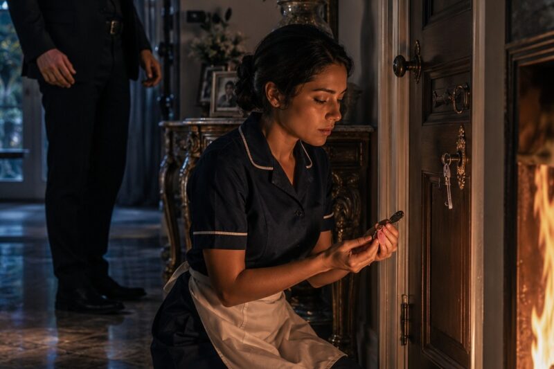 The billionaire pretended to be asleep to test the new maid, but he never expected her to pick up the nursery key and warm it over the fire instead of stealing it