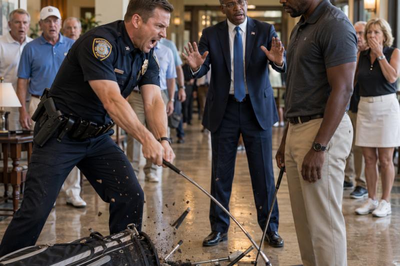 PART2: COP DESTROYS BLACK MAN’S GOLF CLUBS AT COUNTRY CLUB — THEN THE MAYOR PULLS U